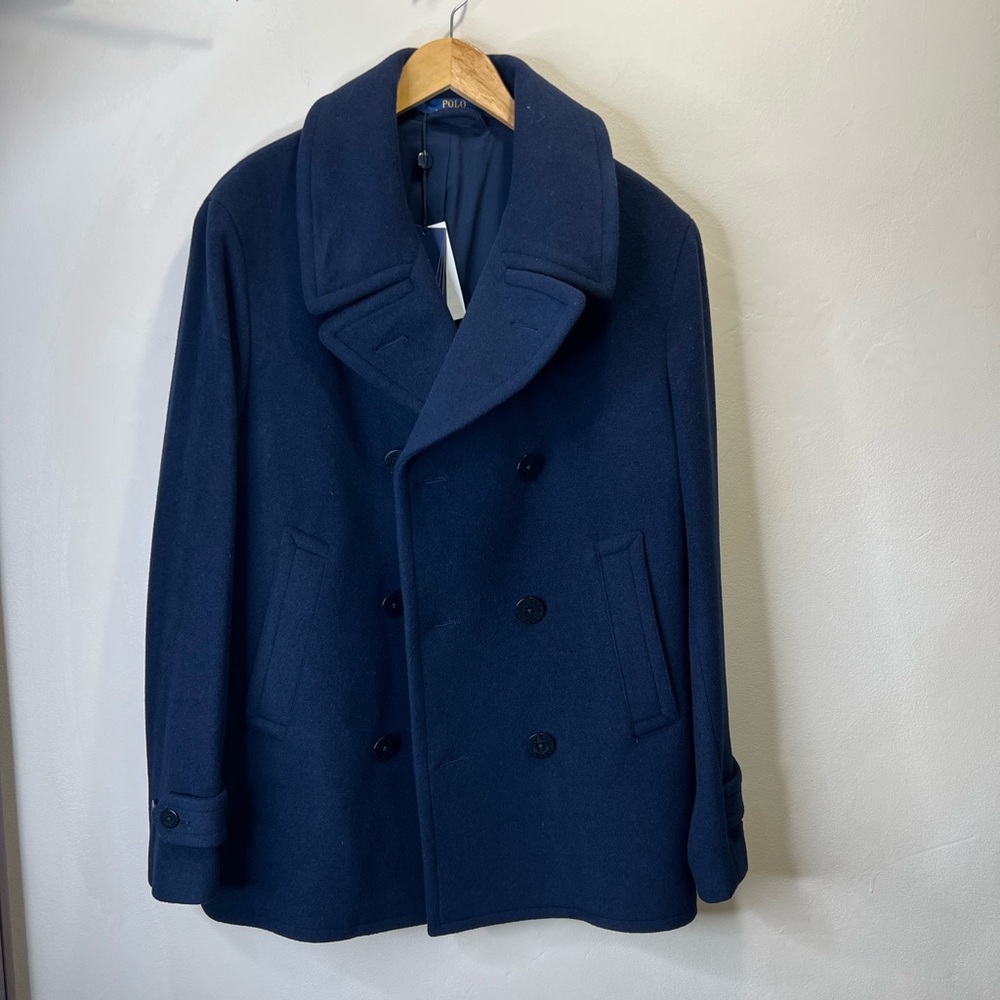 POLO RALPH LAUREN Wool-Blend Twill Peacoat M
